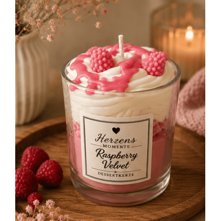 Raspberry Velvet Himbeer Duftkerze – handgemacht | Herzens Momente