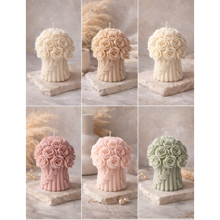 Rosenbaum Kerze – Handgemachte Sojawachs Deko