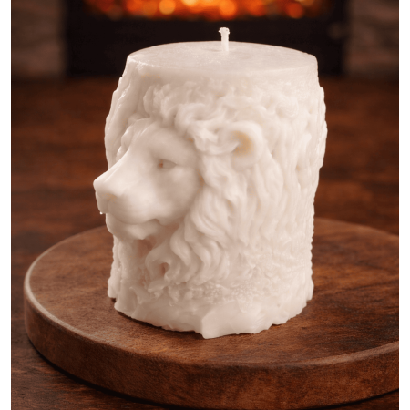 Löwen Kerze aus Sojawachs | Handgemachte Figurenkerze