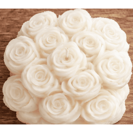 Rosenstrauß Kerze aus Sojawachs | Handgemachte Dekokerze