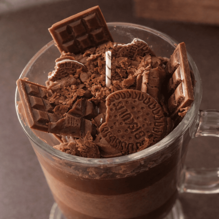 Schoko-Shake Dessertkerze aus Sojawachs – Cookies & Schokolade Duft