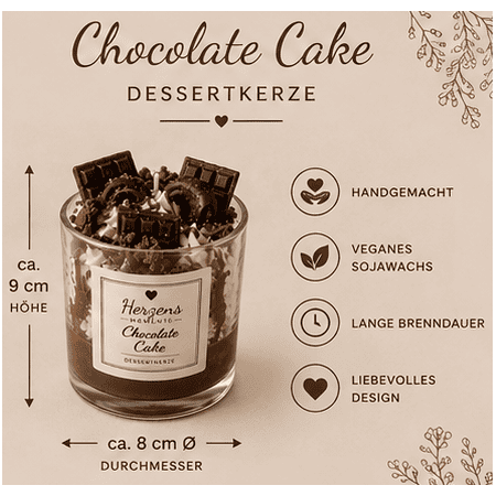 Chocolate Cake Dessertkerze aus Sojawachs | Herzens Momente