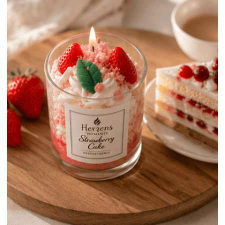 Strawberry Cake Erdbeer Dessertkerze | Herzens Momente