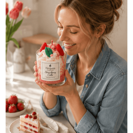 Strawberry Cake Erdbeer Dessertkerze | Herzens Momente