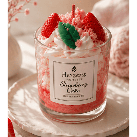 Strawberry Cake Erdbeer Dessertkerze | Herzens Momente