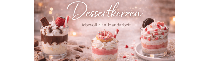 Dessertkerzen aus Sojawachs | Kerzen in Dessertoptik | Herzens Momente