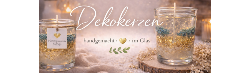 Dekokerzen handgemacht im Glas kaufen | Herzens Momente